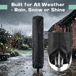 2 Stuks - Hoes voor droogmolen - Beschermhoes -160 x 15 x 15 cm - 210D Oxford-stof -Droogmolen Hoes Universeel - Heavy Duty Roterende Waslijn Afdekking - Waterdicht en UV-Bestendig Stofdicht, Regenbestendig - trekkoord aan de onderkant - opberghoes — thumbnail 5