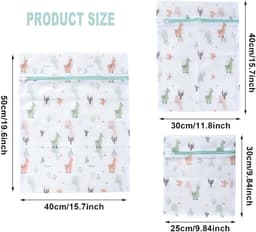 Wasnet voor Wasmachine - Multicolor - 40 x 50 cm - 3-delige Waszakset met Ritssluiting - Voor Ondergoed en Reisorganizer — thumbnail 5