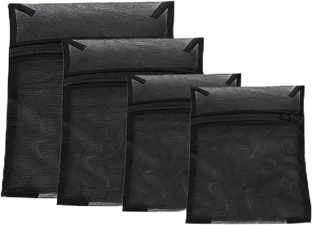 Waszakken Set - Zwart - 30 x 40 cm - Fijnmazige Wasnet voor Delicate Kleding - Voor Wassen en Opbergen — afbeelding 1