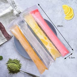 Plastic IJszakken - Transparant - 5,5 x 28 cm - Herbruikbare IJs-lollyvormen - Voor Snacks en Dranken — thumbnail 3