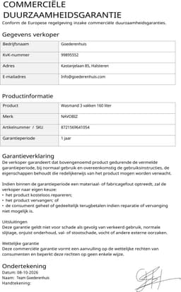 NAVOBIZ Wasmand 3 vakken - Wasgoedmand met deksel - Laundry basket - Uitneembare waszak - 160 liter inhoud - Ademend materiaal — thumbnail 4