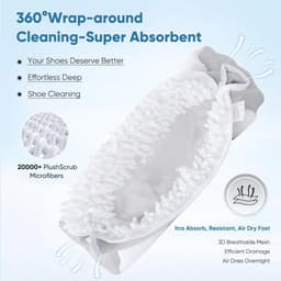 2 stuks Schoenwaszak Wit, herbruikbaar wasnet voor schoenen met verstelbare houder en rits, geschikt voor wasmachine — thumbnail 5