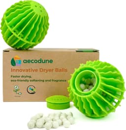 SnelShoppen - Droogballen - 2x Herbruikbare Droogballen - Verminder Droogtijd met 35% - Verbetert Luchtcirculatie - Natuurlijke Ingrediënten - Energie — thumbnail 1