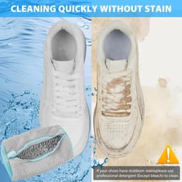 SnelShoppen - Shoe Wash Bag 2 Stuks - Schoenwaszak, Waszak voor Wasmachine, Anti-Deformatie met Rits, Sneakers, Net Schoenen, Grijs, Bescherming tegen — thumbnail 3