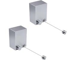 2Pcs 4.2M Intrekbare Waslijn Voor Binnen En Buiten, Wandmontage Waslijn Heavy Duty Waslijnen Voor Wasserij Balkon, Zilver