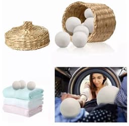 Allecto - Herbruikbare Wol Wasballen - Versnelt Droogtijd - 6 Stuks - Verbetert — thumbnail 4