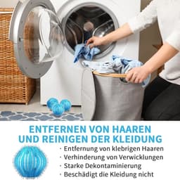 Verpakking van 12 wasballen Geschikt voor het verwijderen van dierenharen, pluizenrollers Geschikt voor de wasmachine, herbruikbaar. — thumbnail 1