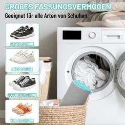 2 stuks schoenen waszak, sneakers, schoenen voor wasmachine, 39 x 19 cm, schoenwaszak, herbruikbare waszak, met ritssluiting, schoenen waszak, netschoenen waszak voor sneakers (grijs) — thumbnail 4