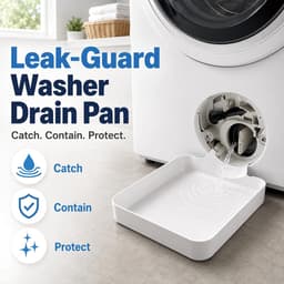 Lekbak Wasmachine - Afvoerbak voor wasmachines - Wasmachine Wateropvangbak - Wasmachine opvangbak - voor wasmachine en vaatwasser - Opvangbak - Lekbak - Wateropvangbak - voor kelders, appartementen, stacaravans, garages, woningen - 17.8*17.8 cm - wit — thumbnail 4