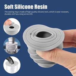 Set van 4 afdichtringen voor wasmachine en afvoer, geschikt voor 35-40mm en 45-55mm slangen, waterdicht en duurzaam — thumbnail 3
