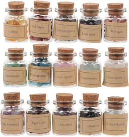 1set Decoratieve Kristallen Flesjes Van Wensflessen Met Natuurlijke Chips Handgemaakte Decoratie Voor Sieraden Ambachten Draagbare Stevige Design — thumbnail 1