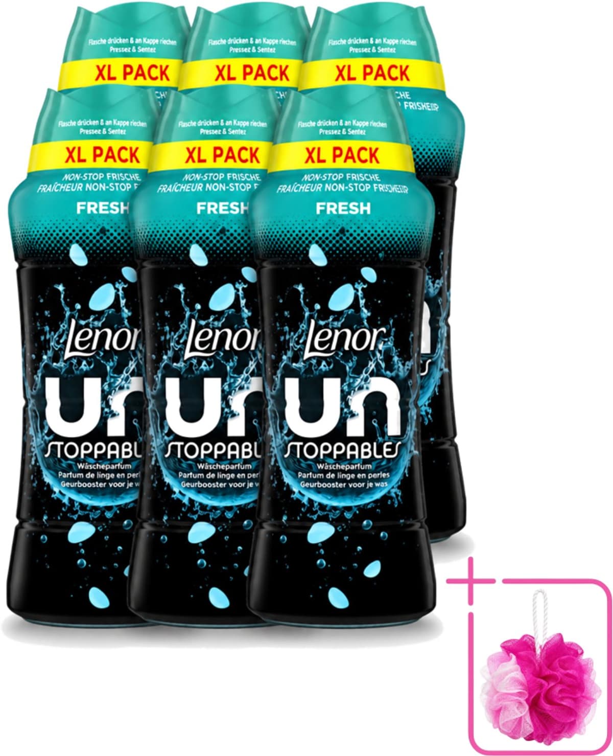 6 x Lenor Unstoppables - Geurbooster - Fris - Non-Stop Frisheid - Grootverpakking - Bulkverpakking - Geurbooster - Douchemop - Frisheid — afbeelding 1