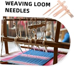1set Houten Weefaccessoires Mini Weefgetouw Set Met Weefnaalden Shuttle Voor Tapestry Maken Dekens Weven Lichtgewicht Compact Voor Reizen Creatief Gebruik — thumbnail 4