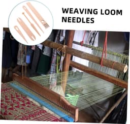 1set Houten Weefaccessoires Mini Weefgetouw Set Met Weefnaalden Shuttle Voor Tapestry Maken Dekens Weven Lichtgewicht Compact Voor Reizen Creatief Gebruik — thumbnail 3