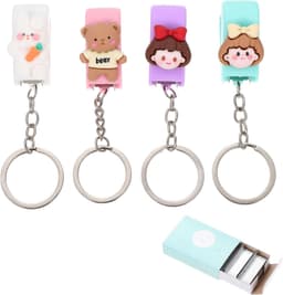 1set Stapler Sleutelhanger Van Draagbare Schattige Stapelaars Met Heftige Kleurvarianten Voor Gemakkelijk Papieren Samenbinden Voor School Werk — thumbnail 1