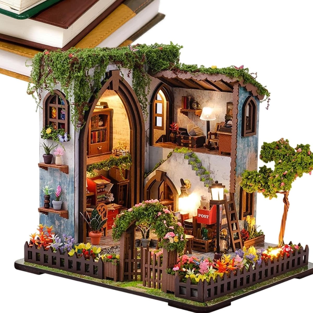 Volwassenen Miniatuur Huis Kits Warm Licht Realistisch Creatief Plezi — afbeelding 1