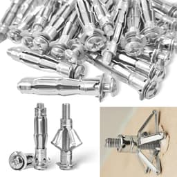 30 stuks koolstofstaal holtepluggen type Petal verzinkte schroeven plugset M6 x 52 mm spreidpluggen zeer sterke hollewandpluggen metalen voor wanden, muren en houten platen, — thumbnail 2
