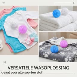 Drogerballen van kunststof, 6 stuks wasballen voor zachte kleding in wasmachine en droger, wit/blauw/roze, 4 cm — thumbnail 3