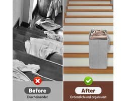 L-vormige Opvouwbare Mand voor Trappen - Beige