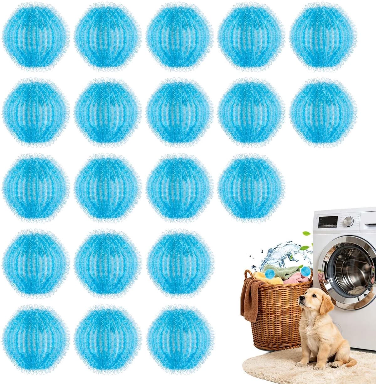 Set van 20 Lint Balls voor de Wasmachine, Dierenhaarverwijderaar — afbeelding 1
