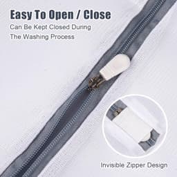 Set van 3 Wasnetten voor Wasmachine - Fijne Mesh Polyester Waszakken met Verborgen Rits voor Dekens, Jassen en Kussenslopen - 50 x 60 cm en 80 x 90 cm — thumbnail 4