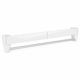 Wishdor Opvouwbaar Droogrek voor aan de Muur - Ruimtebesparend wanddroogrek met 6 stangen - Zonder boren of met schroeven - Badkamer en balkon - Wit - L 70 x B 37,5 x H 10 cm — thumbnail 2