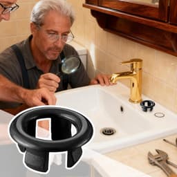 Wastafel Overloop Ring Reparatie Installatie Bad Wastafel — thumbnail 5