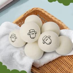 Drogerballen set van 6 - 100% schapenwol - alternatief voor wasverzachter - voor zachte en pluizige was - ServiceTopper — thumbnail 3