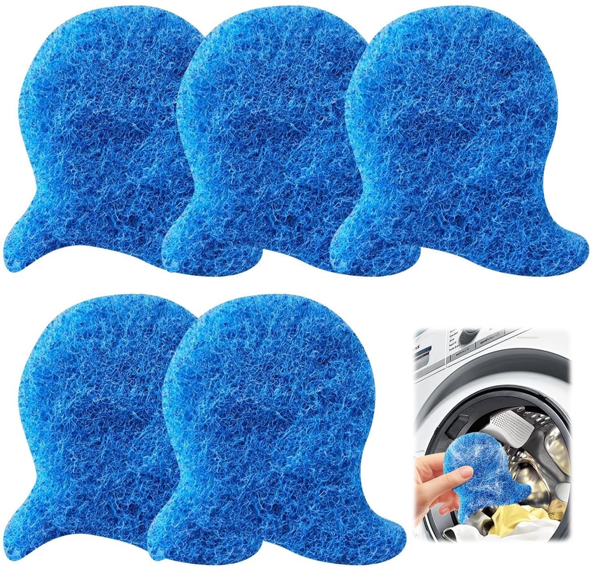 Set van 5 Anti-Haarballen voor Wasmachine - Herbruikbare Dierenhaarvanger — afbeelding 1