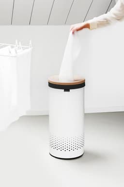 Brabantia Wasmand - met Deksel - 35 l - White / Kurken deksel — thumbnail 3