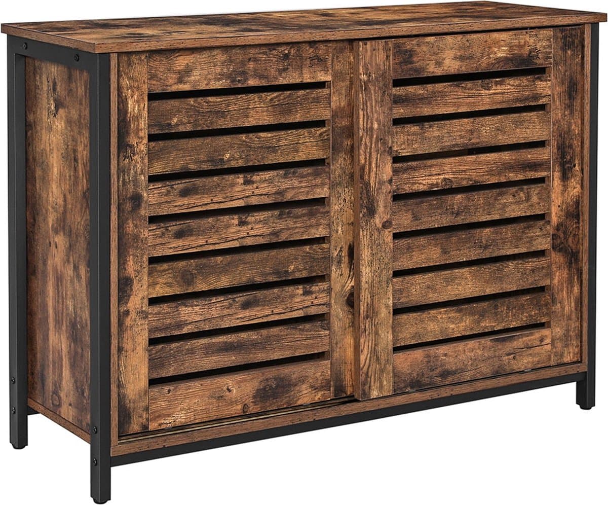 Keukenkast met schuifdeuren van VASAGLE in industriële stijl en vintage bruine kleur — afbeelding 1