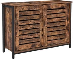 Keukenkast met schuifdeuren van VASAGLE in industriële stijl en vintage bruine kleur