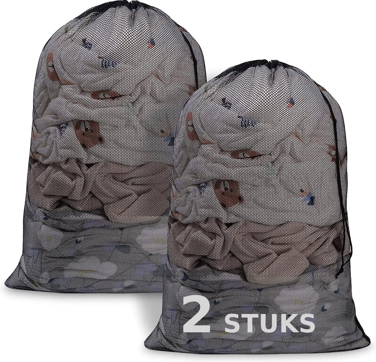 BOTC Waszakken - 60*90cm Waszak Groot - Set van 2 - Waszak Wasmachine - Laundry bag - Waszakken - Zwart — afbeelding 1
