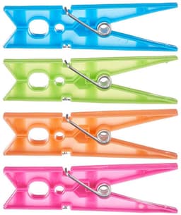 Wasknijpers - 24x stuks - kleurenmix fel - kunststof - groot formaat van 8 cm — thumbnail 1
