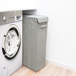50L Smalle Wasmand met Deksel - 20x40x60 Nis Wasbox - Wasverzamelaar - Opvouwbare Badkamer Mand — thumbnail 4