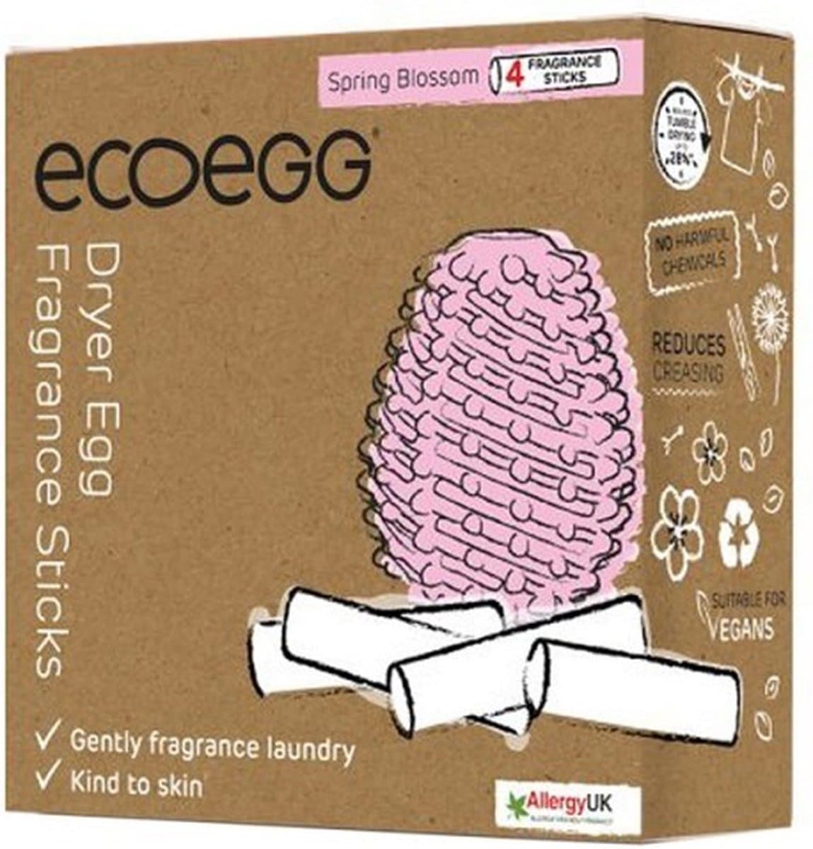 EcoEgg Dryer Egg - Navulling - Lentebloesem (roze) - Navulbaar - 40 Droogbeurten - Wasdroger — afbeelding 1