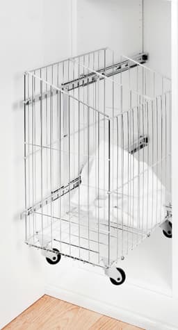Eleganca uittrekbare wasmand - verstelbare vakken - luxe inbouwwaskorf - metaal - 32x50x55cm  - verrijdbaar/met zwenkwielen — thumbnail 1