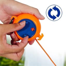Intrekbare Waslijn - Draagbaar Kledingrek - Ruimte Besparen - Eenvoudig te Installeren - 10 Meter Lang - Oranje — thumbnail 3