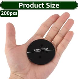 Bufferschijf 200 stuks - Kunststof onderlegschijven - Grondankers - Zwarte bufferschijven - Voor gazon/tenten - Afmeting 5,7 cm — thumbnail 2