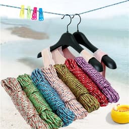 Draagbare Waslijn - Nylon Lijn - Buiten Reizen - Eenvoudig Installeren - 2 Stuks 900cm - Willekeurig — thumbnail 2