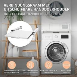 VALI® Wasmachine Ombouw - Wasmachine Kast - Wasmachine Meubel - Wit - 60cm x 60cm x 8cm — thumbnail 5