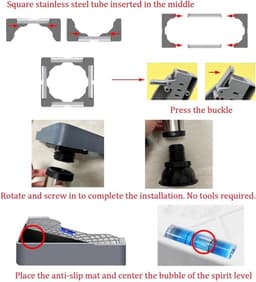 Universele Stapelset voor Wasmachine en Droger, Verstelbare Koppeling met Ratchet Touw, Ideaal voor Ruimtebesparing en Stabiliteit (46-70 cm) — thumbnail 4