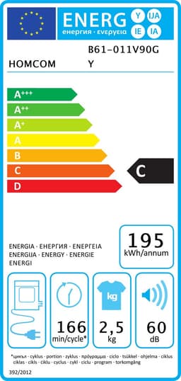 HOMCOM Wasdroger Roestvrij staal, ABS 48L x 40B x 56H cm Grijs — thumbnail 2