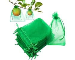 Gaasmanden voor Fruit - Netzakken Bescherming - Fruit Beschermen - Met Trekkoord - 100 stuks - Groen