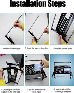 Droogrek voor radiator - Kledingdroger verwarming - Kleding drogen - Met luchtbevochtiger - 29 cm lang - Zilver — thumbnail 3