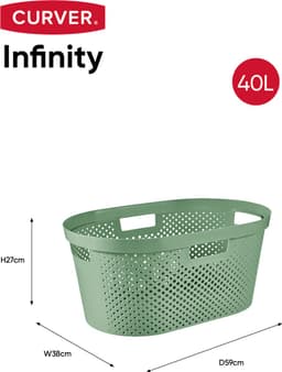 Curver - Infinity Recycled Dots - Wasmand - 40L - Groen — thumbnail 2