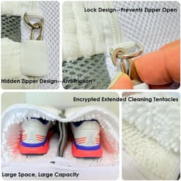 Waszak voor alle soorten sportschoenen en gymschoenen, zak van duurzaam net met ritssluiting voor veilig wassen, herbruikbaar, hoog — thumbnail 3