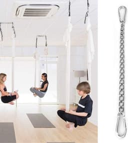 Dailygoods- Ketting Roestvrij Staal - Hangstoelketting - Verlengketting - 180 kg Capaciteit - Met Karabijnhaken - Verstelbaar 66 cm - Hangmatketting — thumbnail 2