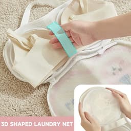 Herbruikbare waszak voor wasmachine met schattig berenontwerp voor bh's en lingerie, 32.5x19.5 cm, ideaal voor delicate was. — thumbnail 5