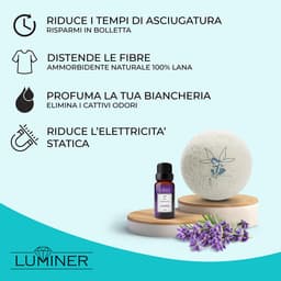 SnelShoppen - 6 LUMINER® Wol Droogballen met Lavendel Geur - Natuurlijke Wasverzachter, Snellere Droogtijd, 100% Wol, Energiebesparend, Perfect voor W — thumbnail 5